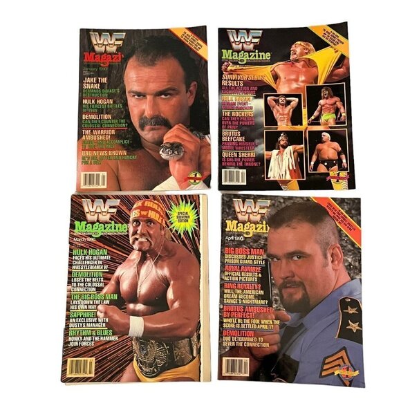 Vintage 1980s 1990s WWF Magazine Lot 10+ Von Erich Hulk Flair Poster Ads Trivia - Picture 4 of 16